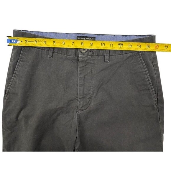 Banana Republic Mason Chino Pants Flint Grey Flat Front Preppy Cotton 32x34 - Picture 9 of 14